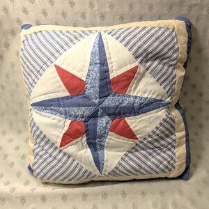 New! Pair of Quilted Rose Compas Pillows